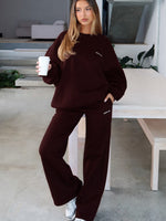 White Fox Test Drive Wide Leg Sweatpants Chocolate