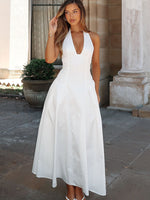 White Fox Tinsel Trouble Halter Midi Dress White