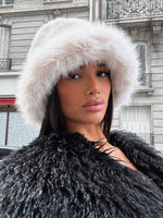 White Fox Trixie Faux Fur Hat Cream