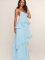 White Fox Twirl With Me Maxi Dress Baby Blue