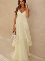 White Fox Twirl With Me Maxi Dress Lemon