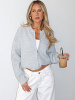 White Fox Unbreakable Bond Knit Jacket Grey Marle