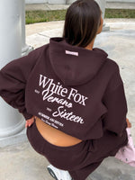 White Fox Verano Sixteen Lilia Oversized Hoodie Chocolate