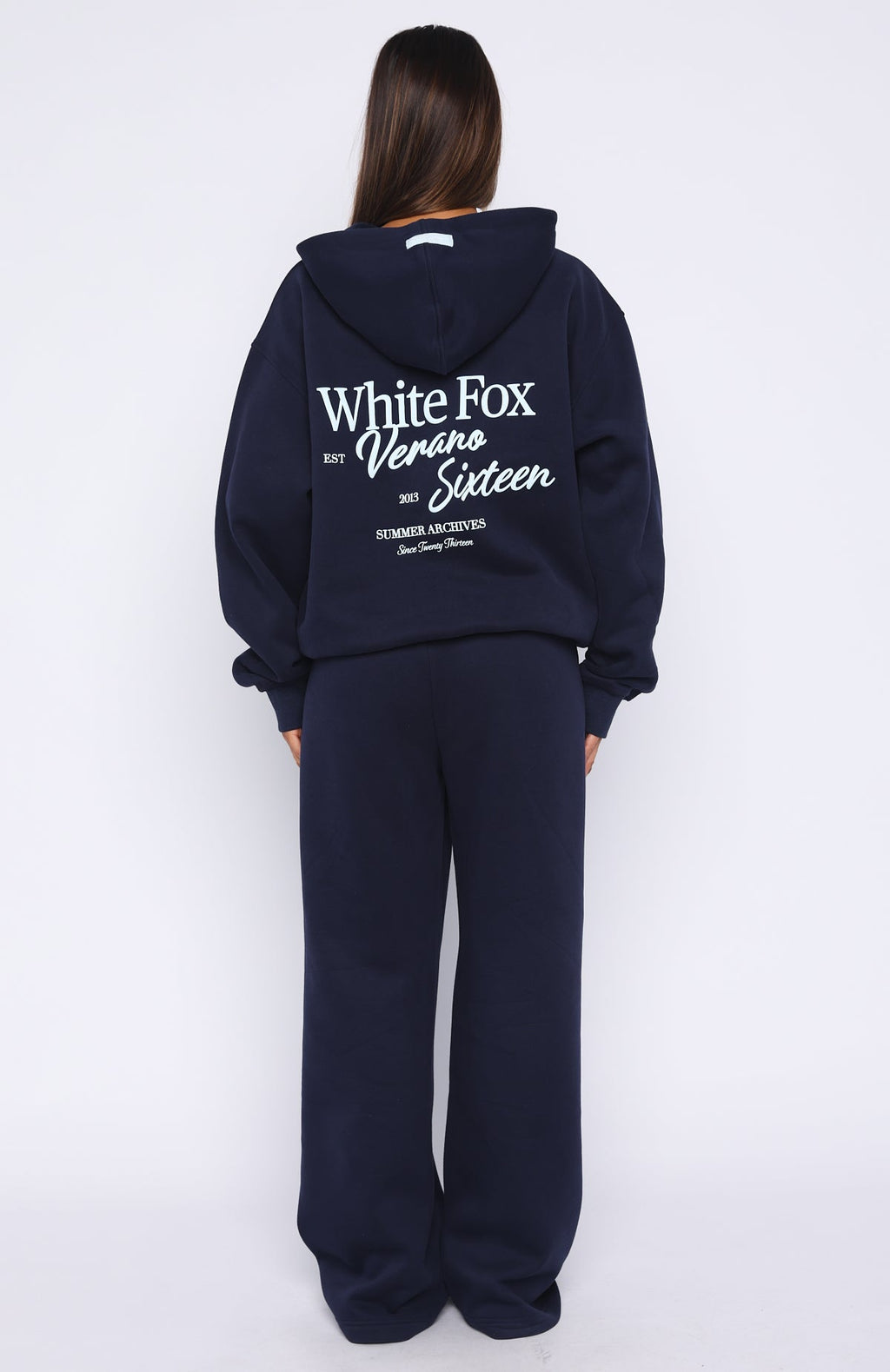 White Fox Verano Sixteen Lilia Wide Leg Sweatpants Navy