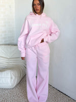 White Fox Vibe Too High Wide Leg Sweatpants Pink