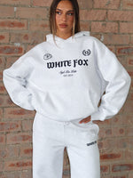 White Fox Vibe Too High Oversized Hoodie Grey Marle