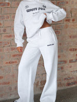 White Fox Vibe Too High Wide Leg Sweatpants Grey Marle