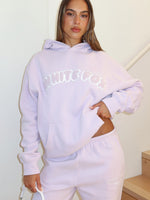 White Fox Vol. 1 Front Graphic Oversized Hoodie Lilac