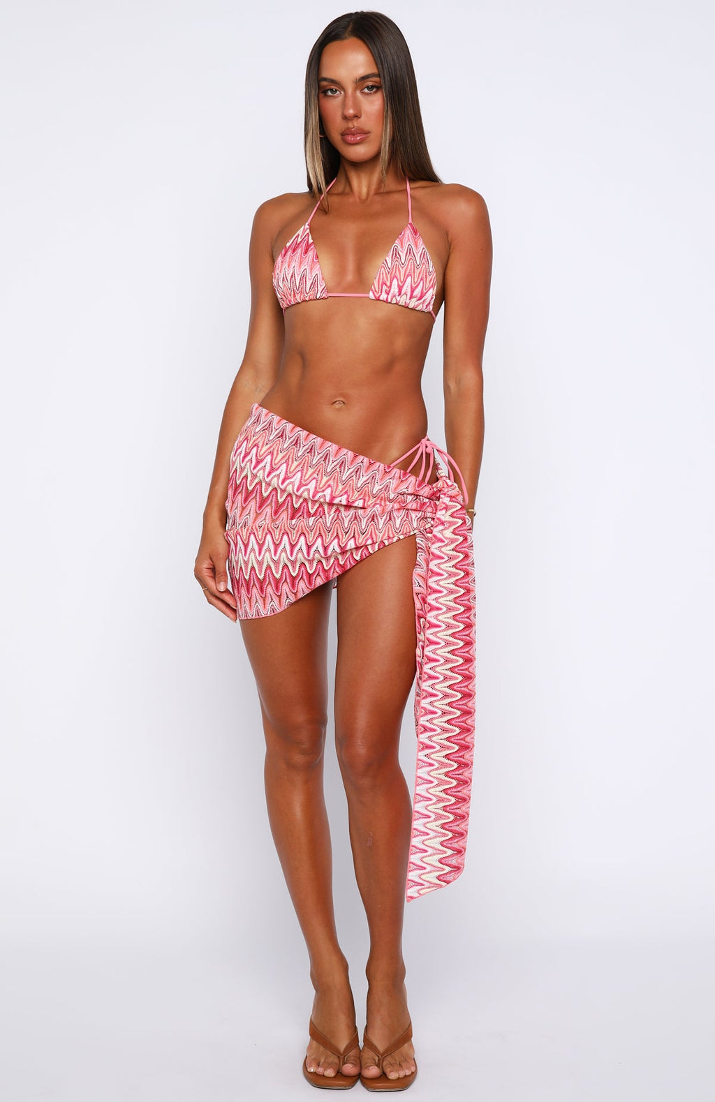 White Fox Water Goddess Sarong Sunrise Waves