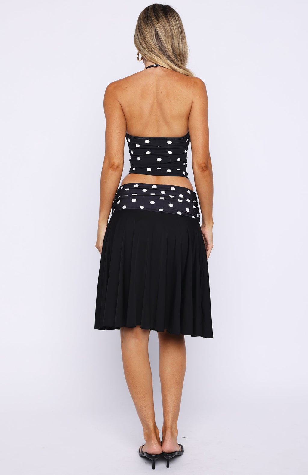 White Fox We've Got That Spark Midi Skirt Black