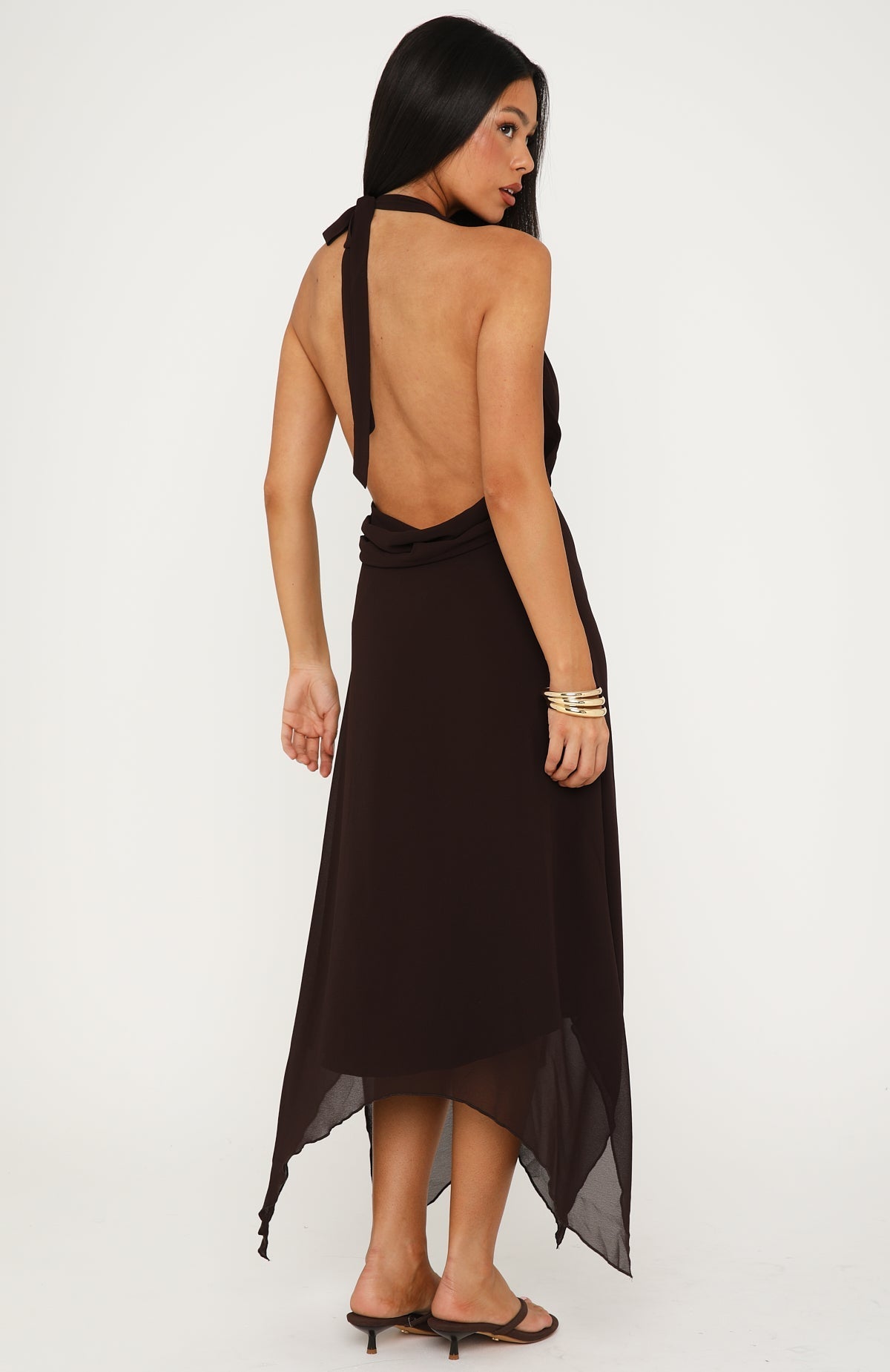 White Fox Weightless Maxi Dress Chocolate