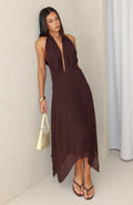 White Fox Weightless Maxi Dress Chocolate