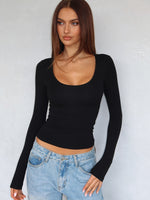 White Fox Whisper To You Long Sleeve Top Black
