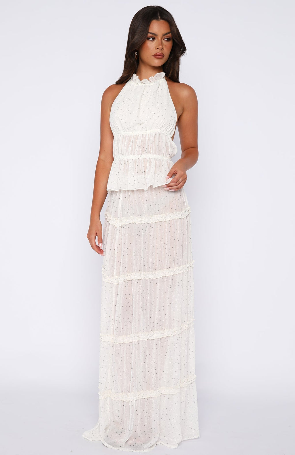 White Fox Wildflower Days Maxi Skirt Vanilla Bean