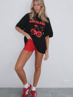 White Fox With Love In The Moment Oversized Tee Black