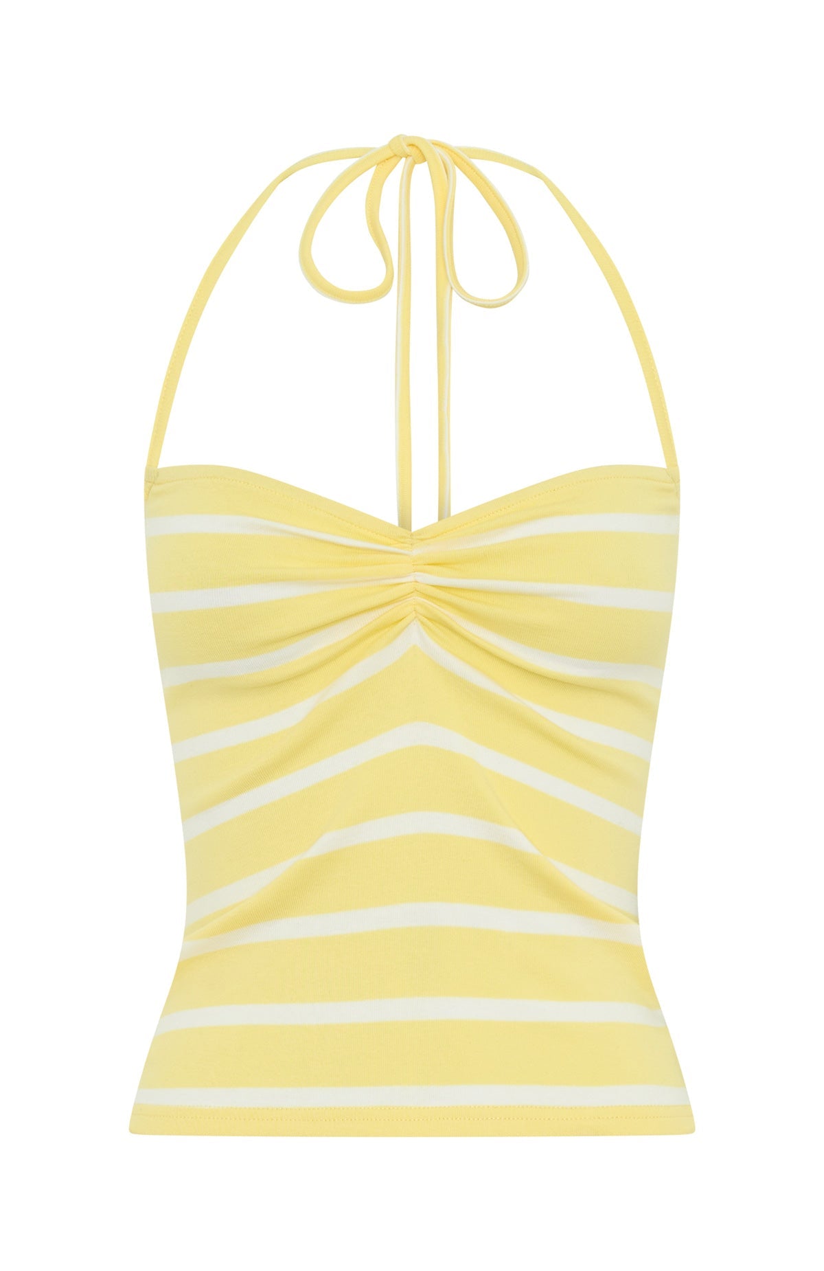 White Fox You Said Forever Halter Top Lemon Stripe