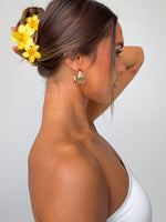 White Fox Parker Hair Clip Yellow