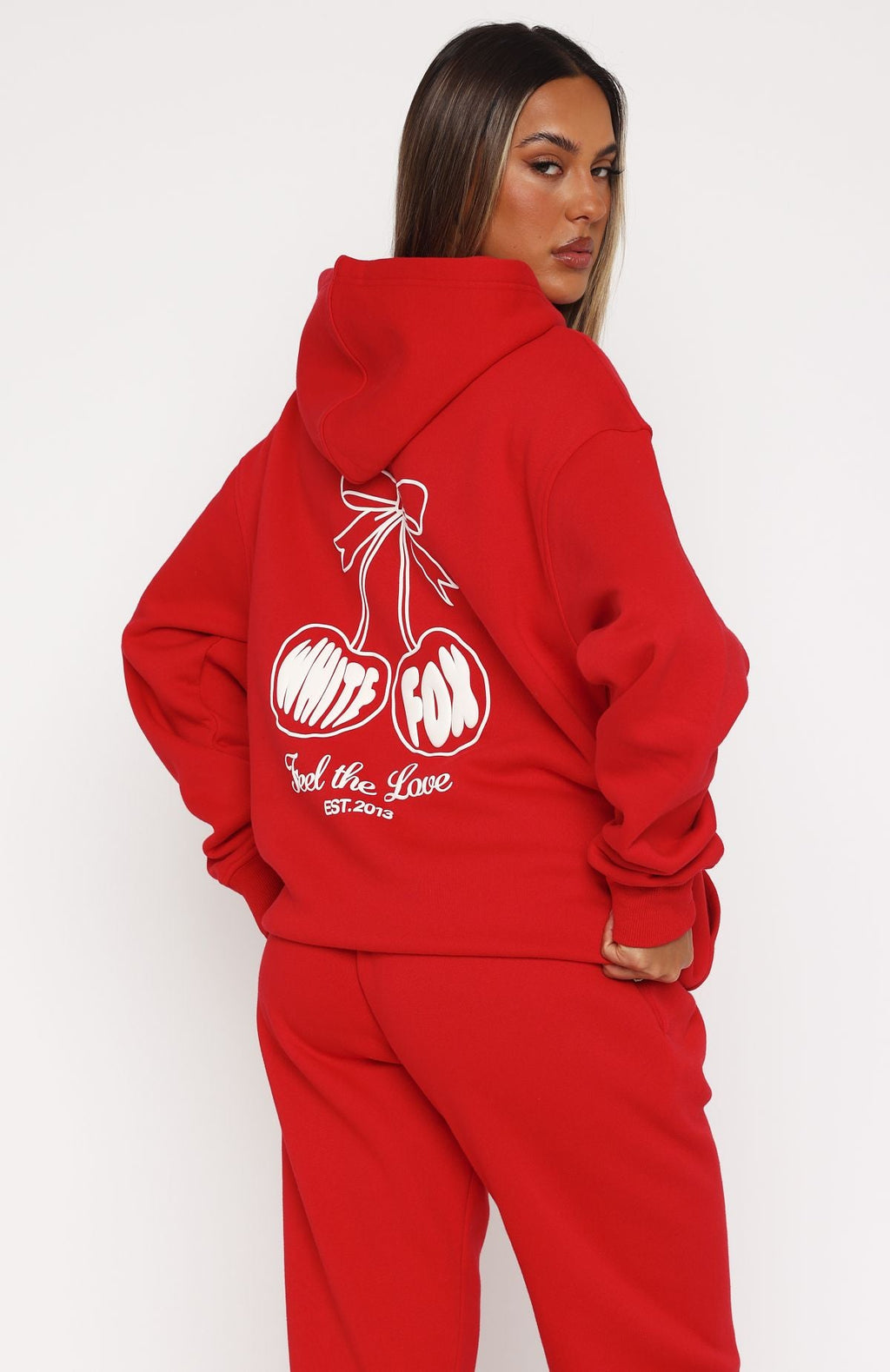 White Fox Love Of My Life Oversized Hoodie Red